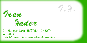 iren hader business card